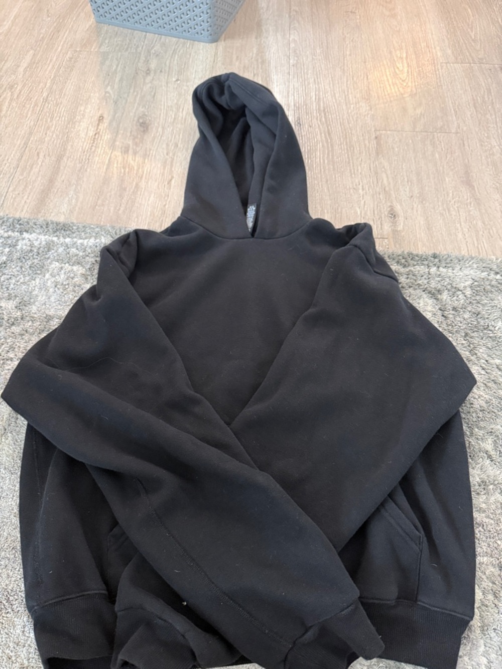 SKIMS Classic Black Hooded Sweatshirt